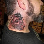 tetoválás a nyakon 3d - példa a kész tetoválás fényképére a 02032016 -ból 2