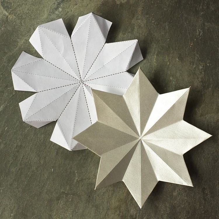 Efektívne poskladajte stavebný papier zlatej farby Vianočné hviezdy-drotár-3d-návod-zlatá-farba-stavebný papier