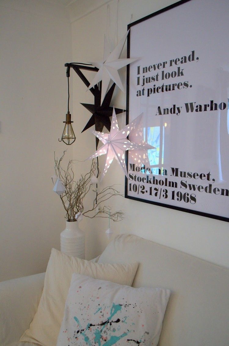 Škandinávske vianočné ozdoby - vyrobte si 3D hviezdy sami Vianočné hviezdy drotár škandinávsky papier 3d tvar