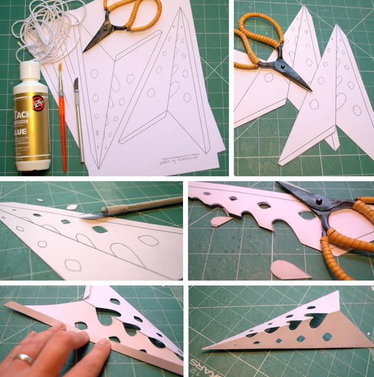 nakrájajte na papier krásne vzory drotár vianočné hviezdy škandinávska vystrihnutá šablóna