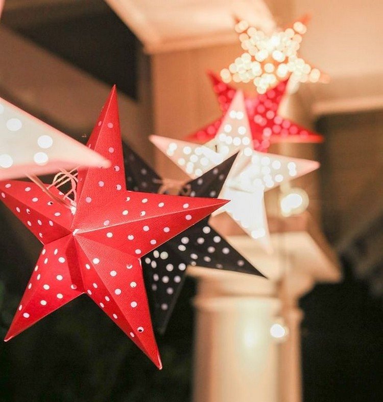 Vytvorte 3d hviezdy z papiera ako dekoráciu okna 3d vianočné hviezda drotár okenné dekorácie rozprávkové svetlá