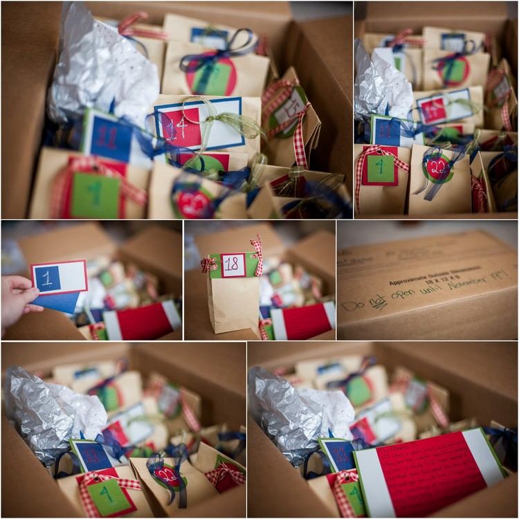 Zabaľte darčeky pre priateľov do hnedých tašiek Tinker adventný kalendár sami-priateľ-hnedá taška-slip-číslo