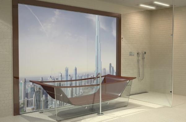 vlnová diamantová voľne stojaca vaňa kombinovaná sklenené bagnosasso