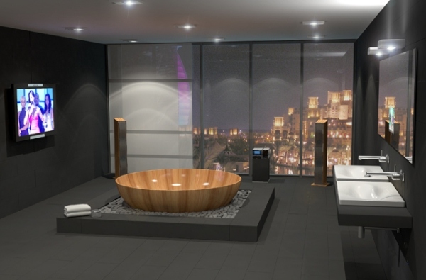 oceánska kolekcia drevená vaňa kruhový bagnosasso