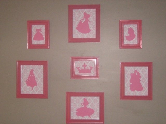 detská izba-dievča-motto-dornroeschen-nástenná dekorácia-rám obrazu-siluety