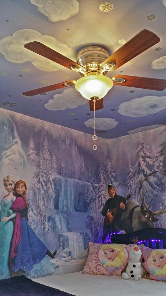 škôlka-dievča-motto-ľadová kráľovná-zmrazený-nápad-strop-stena-dizajn