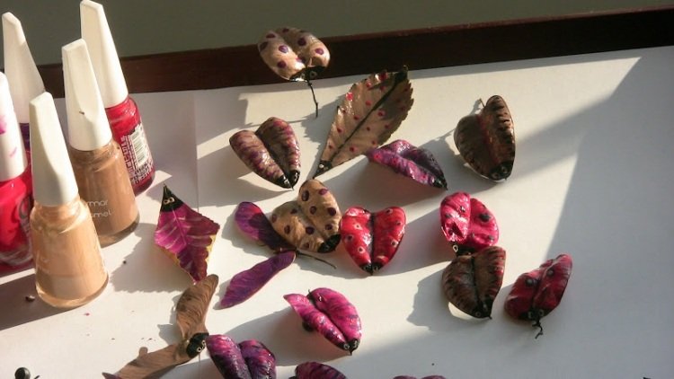 Návody na výrobu-jeseň-deti-drotárstvo-hmyz-farebné-nápadito-maľovanie-vtipné