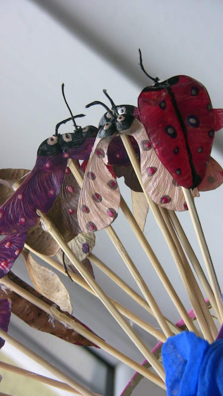 Pokyny na ručné práce-jeseň-deti-hmyz-drotár-motýle-palica-vtipné-kreatívne