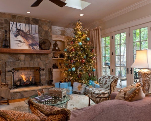 Vianočný stromček ozdobí dekoráciu rozprávkovými svetlami modrá guľa Svetlá víla modrá guľa do obývačky klasická