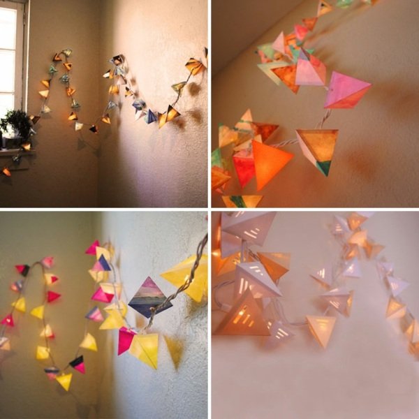 Závesné rozprávkové svetlá na papierovú girlandu Zaveste na stenu osvetľovaciu reťaz svetiel