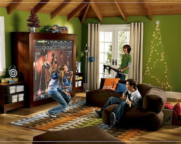 Vyzdobte detskú izbu vianočnými LED rozprávkovými svetlami ozdobiť LED rozprávkové svetlá vianočný stromček pekný nápad