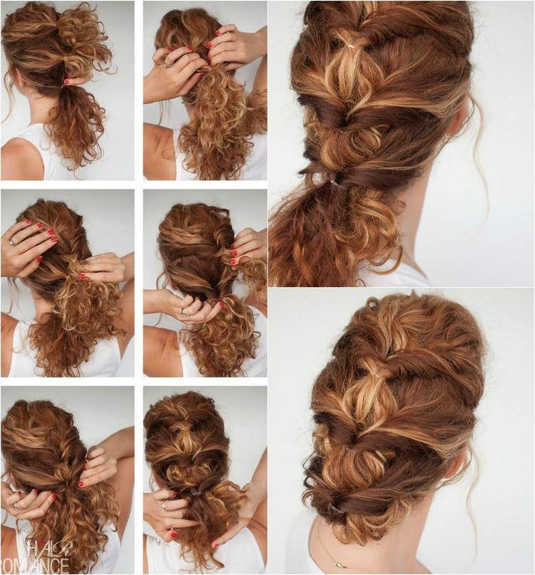 zaujímavý účes pre kučeravé vlasy s chvostom alebo drdolom účesy-prírodné-kučery-urobte si-návod-trojvrstvové