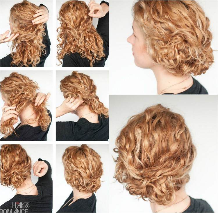 Vyrobte si ležérny chignon pre stredne dlhé vlasy účesy-prírodné-kučery-urob si sám-ľahké-chignon-stredne dlhé vlasy