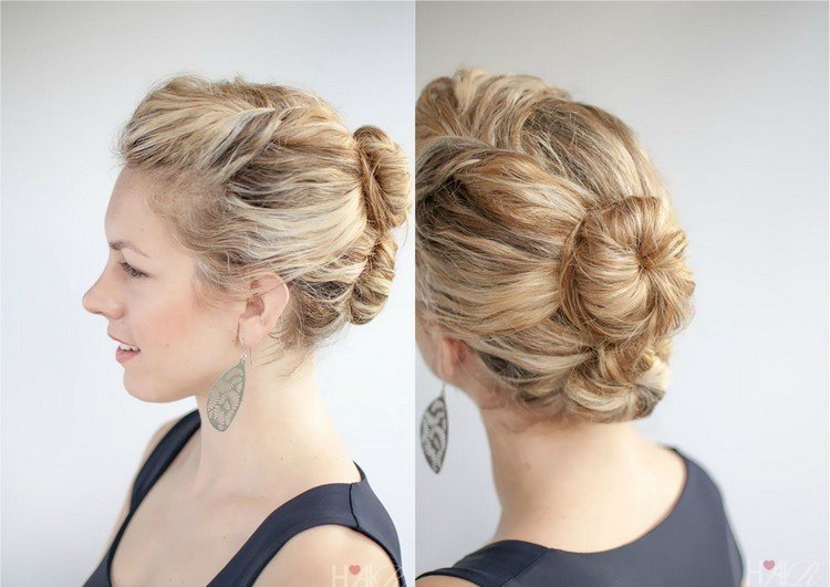 Updo s dvojitým drdolom pre kučeravé vlasy účesy-prírodné kučery-urob si sám-dvojitý-drdol-updo-ľahké