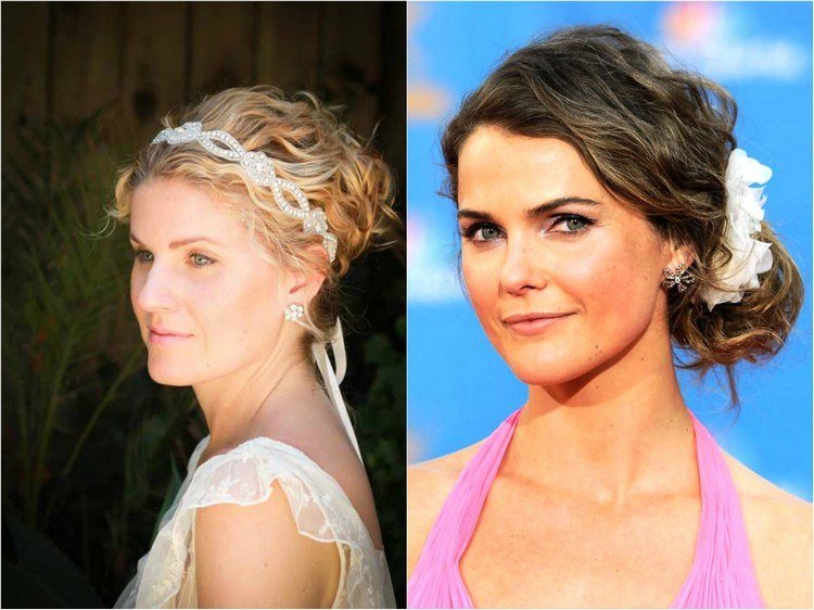 Slávnostné aktualizácie pre kučeravé vlasy účesy-prírodné kučery-nápady-updos-čelenka-bočný-chignon