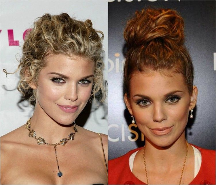 Doplňte ležérnym drdolom účesy-prírodné kučery-nápady-updos-drdol-ľahké