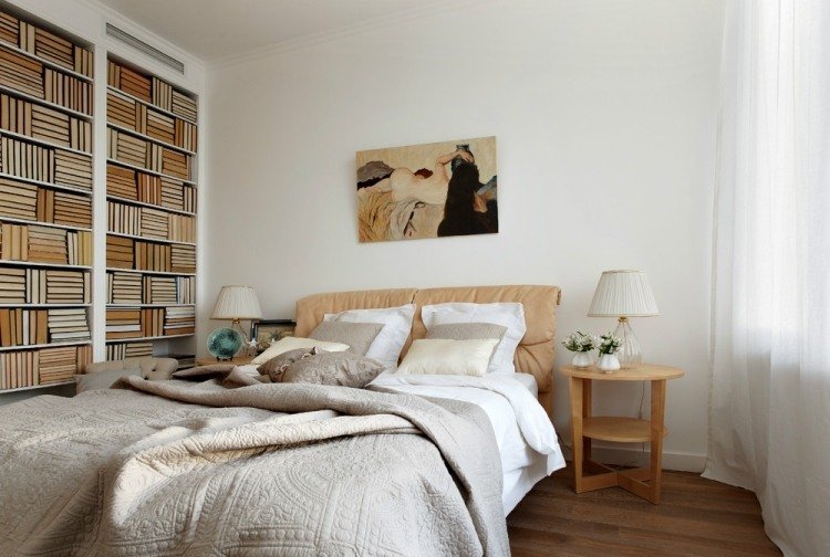 spálňa-stena-dizajn-tapeta-knihy-optika