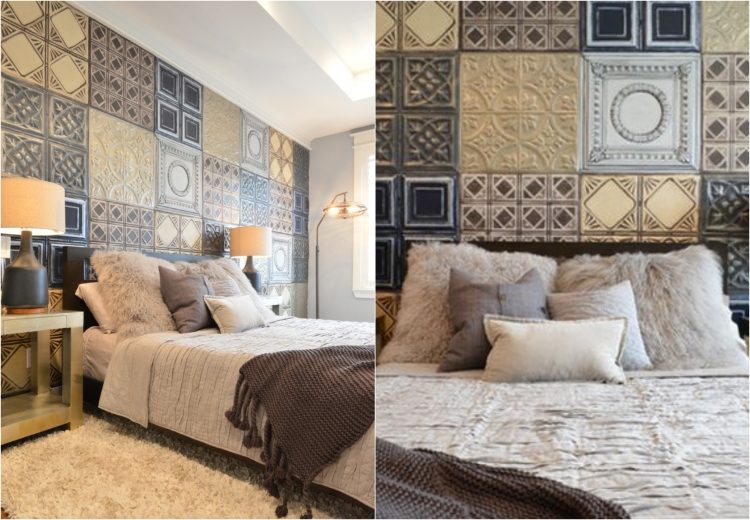 cínové stropné panely do spálne