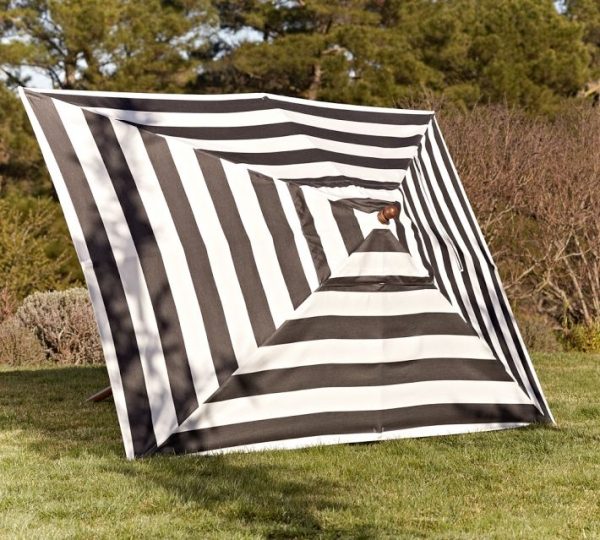 nápady dáždnik model vzor pruhovaný biela čierna