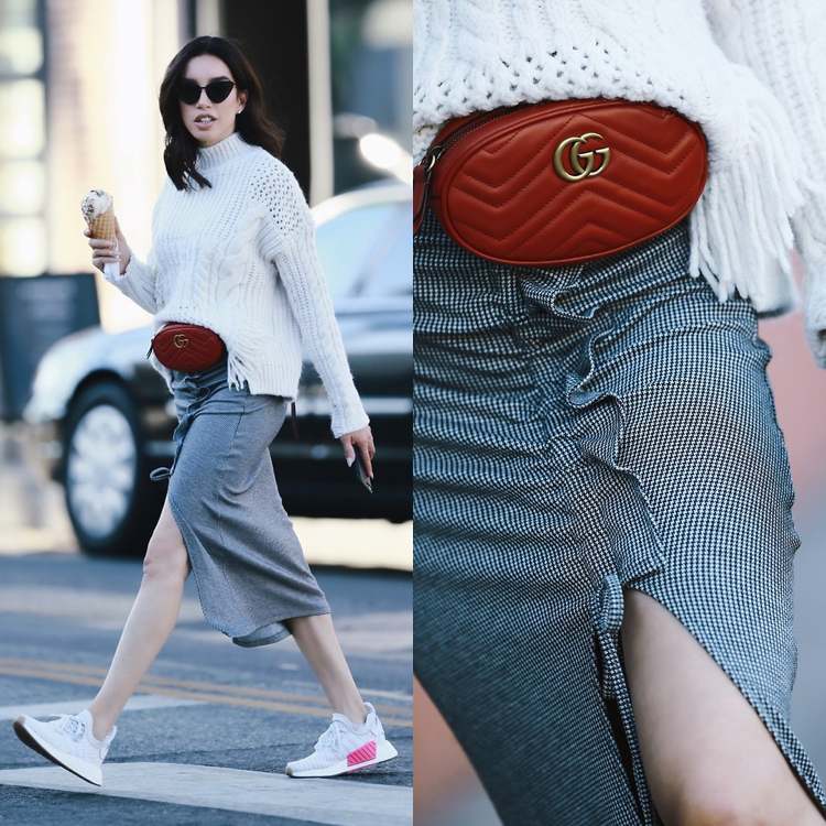 Dámsky sveter Adidas NMD R1 svetlo šedý ružový s rozparkom