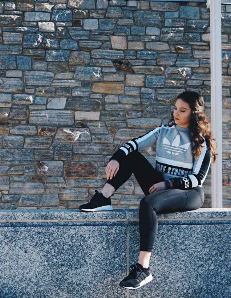 Adidas tenisky NMD kolekcia čierny športový outfit