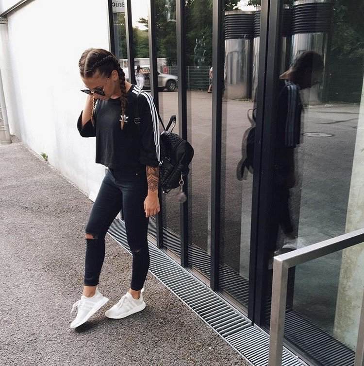 Adidas NMD Biele čierne nohavice Tee Boxer vrkoče