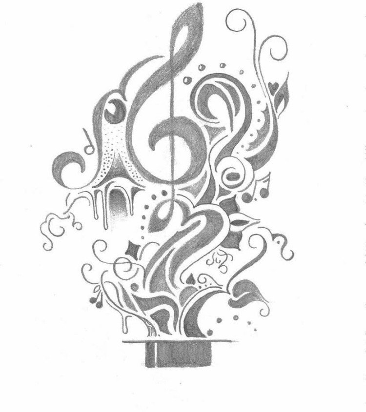 tetovanie-šablóny-hudba-motív lásky-schnoerkel-magický-klobúk