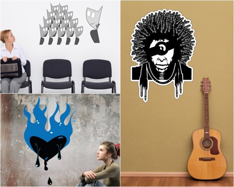 chladné samolepky na stenu pre mládež, miestnosti, chlapec, karikatúry