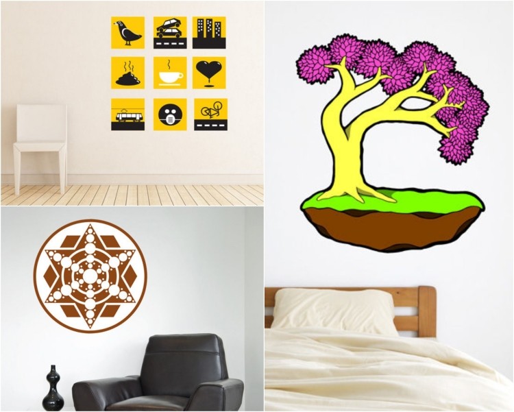 chladné-nástenné-tetovanie-miestnosť pre mládež-rôzne-motívy