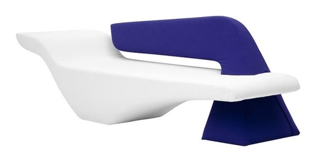 dizajnová sedacia súprava modrá biela PIERCE Karim Rashid mäkká linka