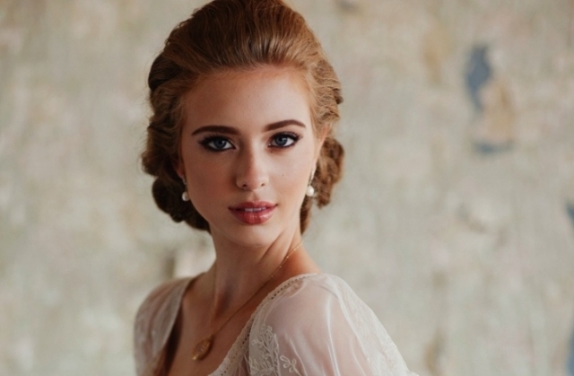 retro svadobný účes tvár zavrieť obrázok