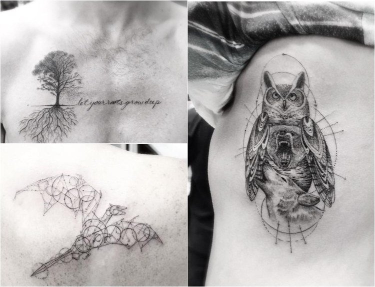 filigránske-tetovacie-motívy-strom-drak-zvieratá
