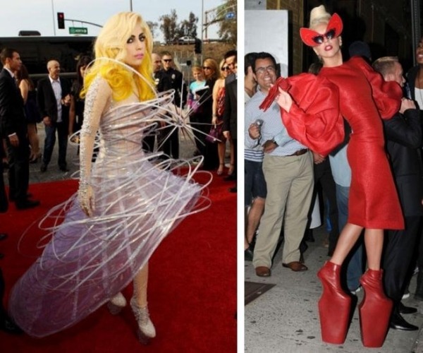 Gaga outfity výstredné módne kúsky kostýmy halloween strašidelná párty