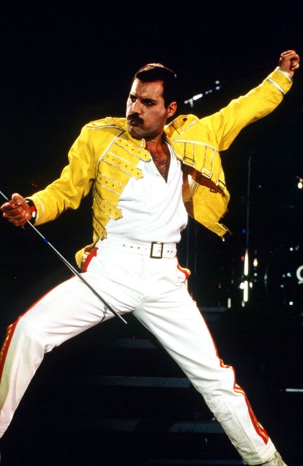 Freddie Mercury Kráľovná Halloween nápady Kostýmy žltá bunda-biely oblek