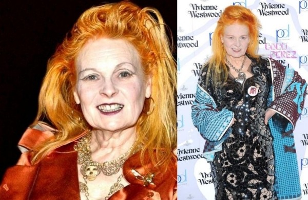Vivienne Westwood Halloween nápady na účes-oranžová farba na vlasy