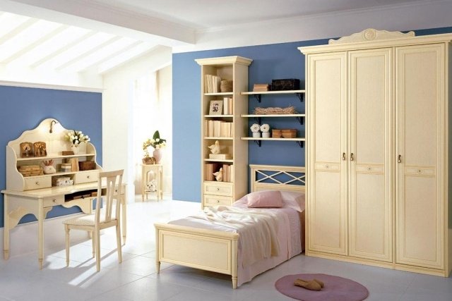 nápady dievčenská izba klasický dizajn nábytku z dreva
