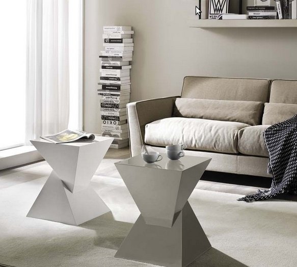 moderný konferenčný stolík biela béžová krémová obývačka