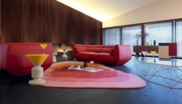 ružová sedačka-hranatý dizajn