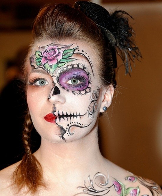 kvetinové prvky halloween make up nápady ženy kvetinové prvky nápady na make -up na halloween pre ženy