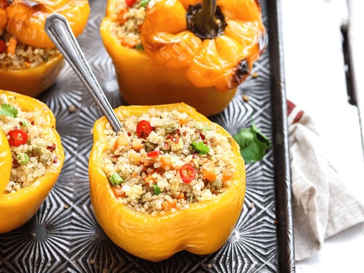 Večera s nízkym obsahom histamínu Plnená paprika s quinoa