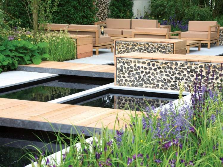 moderný-záhradný-dizajn-štruktúra-plocha-jazierko-sedenie-rastliny