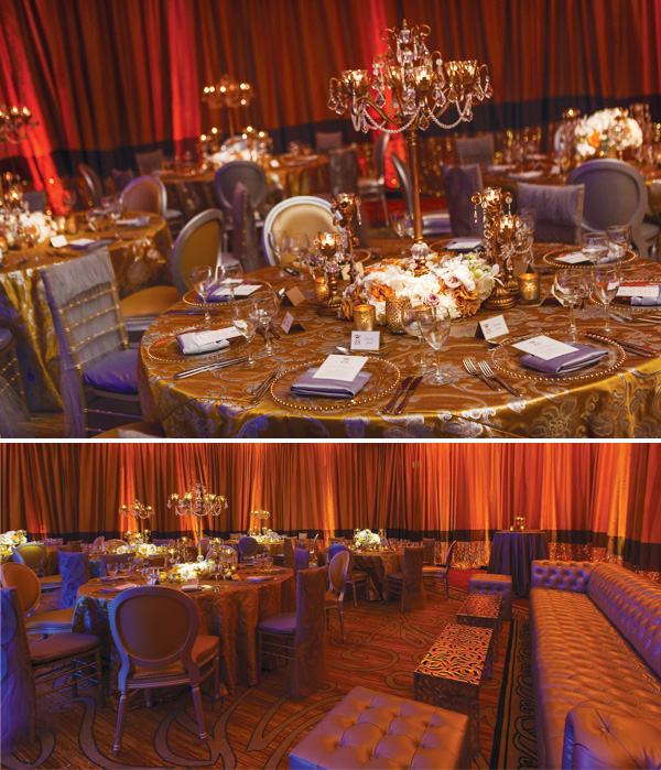 Svadobné nápady umiestnenie nádherná dekorácia fialová zlatá Svadobné nápady umiestnenie nádherné fialové zlaté