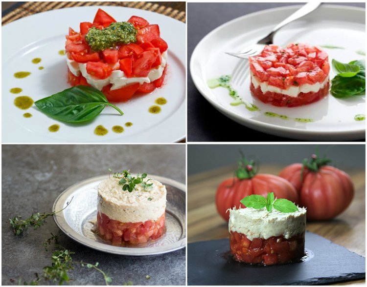 Paradajkový mozzarellový šalát tatarské ančovičky