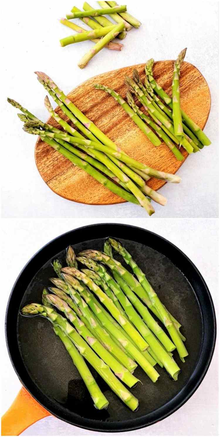 Čerstvú zelenú špargľu poriadne pripravte a odrežte