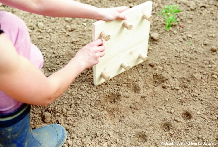 Hacky na záhradný život na siatie - drevená doska s korkom