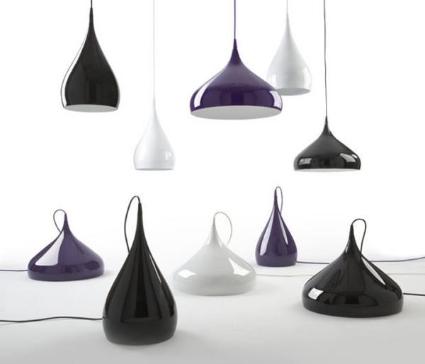 závesné svetlá dizajn Benjamin Hubert purpurová čierna biela svetelný dizajn Benjamin Hubert fialová čierna biela
