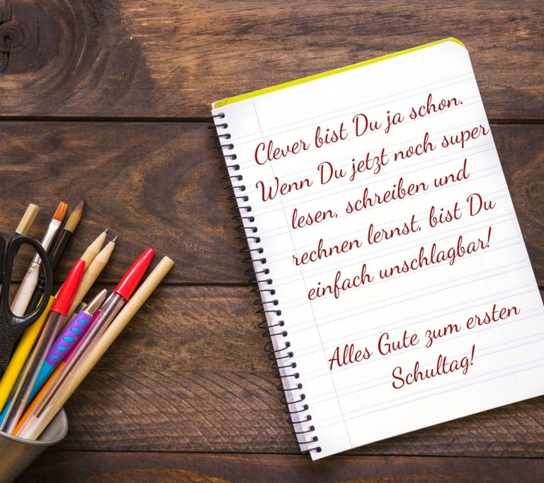 Už si šikovný, ale teraz sa učíš ešte viac - prajem ti všetko najlepšie v prvý deň v škole
