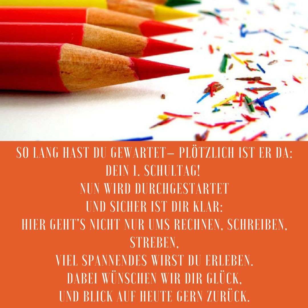 Hovorí sa späť do školy a prvý deň školy a obrázok farebných ceruziek