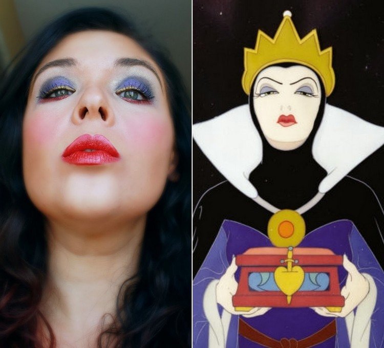 Zlá kráľovná Snehulienky tvorí Halloween-Make-up-Účesy-Zlá-kráľovná-Snehulienka
