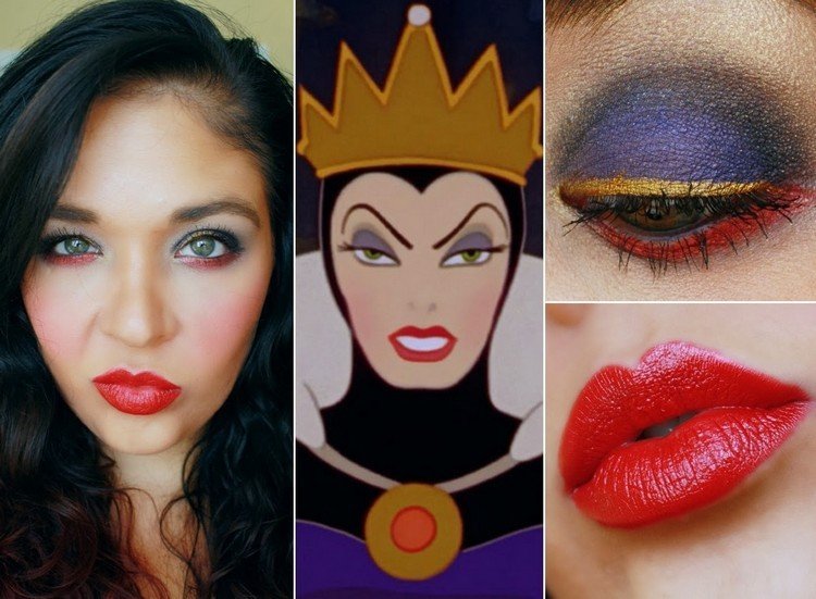 Zlá kráľovná si vymyslí nápad - oči a pery Halloween-make-up-účesy-disney-zlý-kráľovná-snehobiely